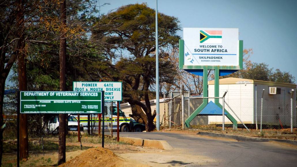 Skilpadshek border checkpoint between South Africa and Botswana.