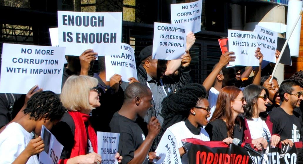 Protest against corruption. Image: Corruption Watch.