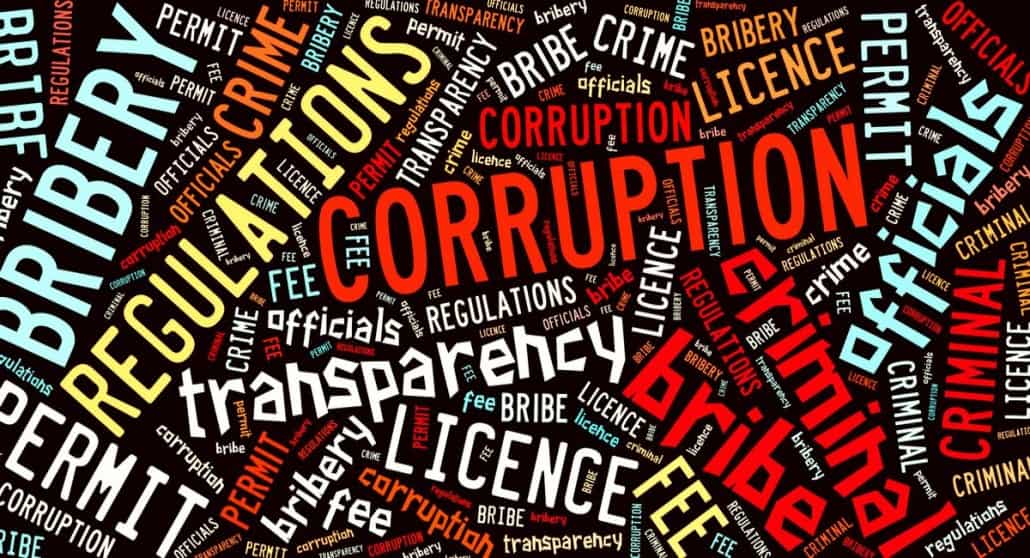 Corruption word cloud