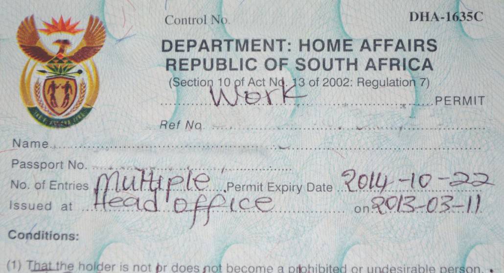 South African work permit