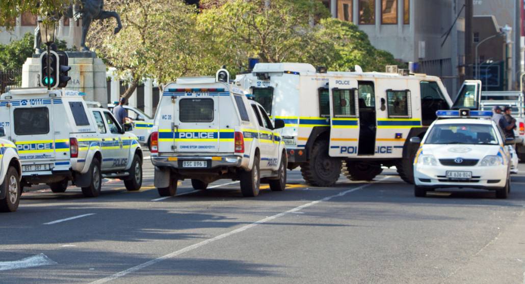 South African police vehicles
