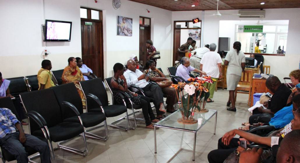 Patients waiting at a hospital