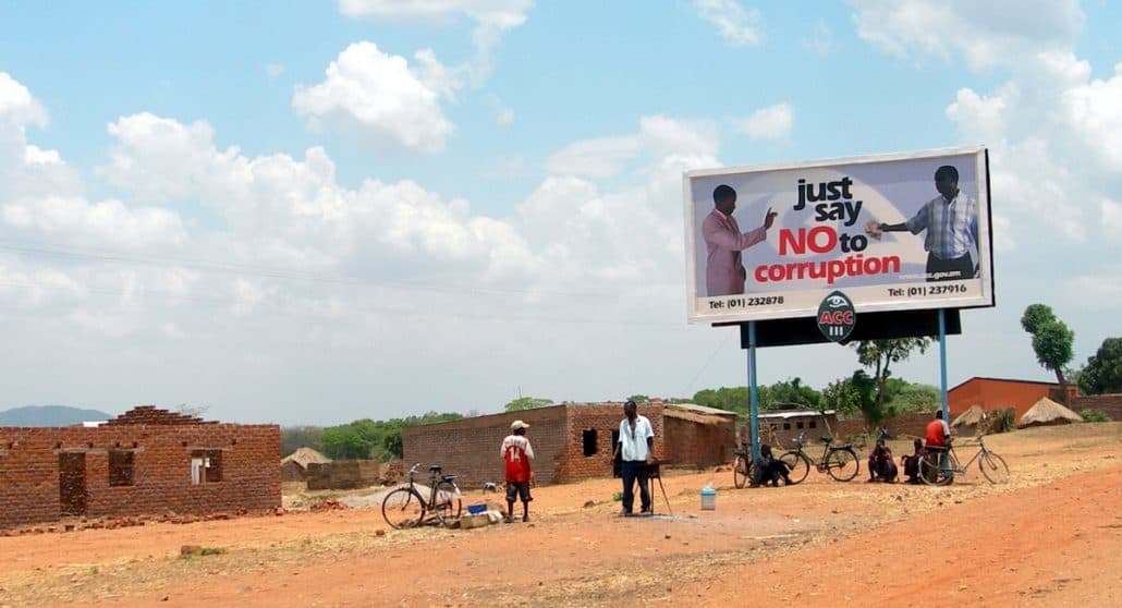 Anti-corruption poster in Zambia