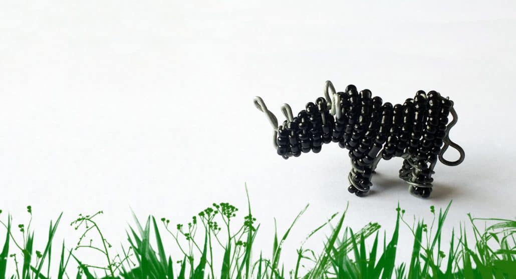 Beaded black rhino