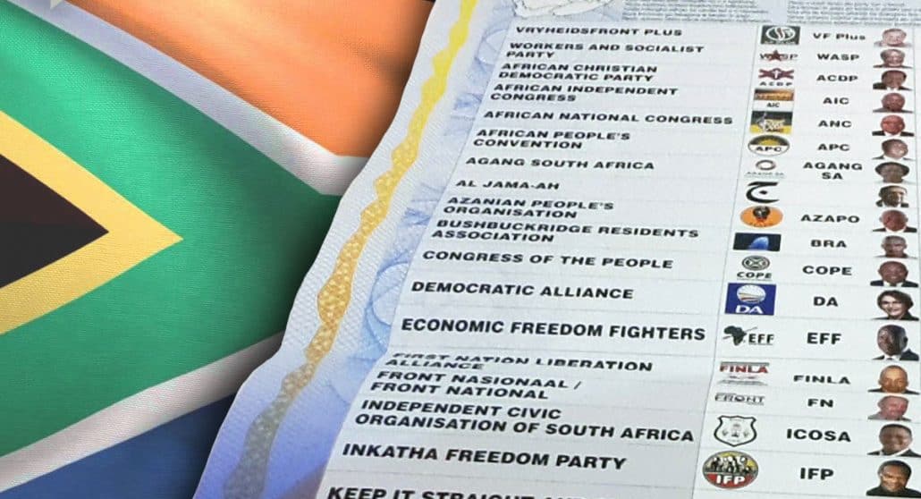 South Africa elections 2014 - voting form
