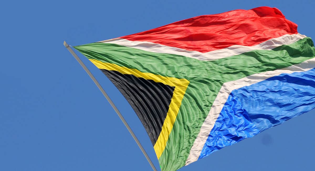 SA flag on flagpole