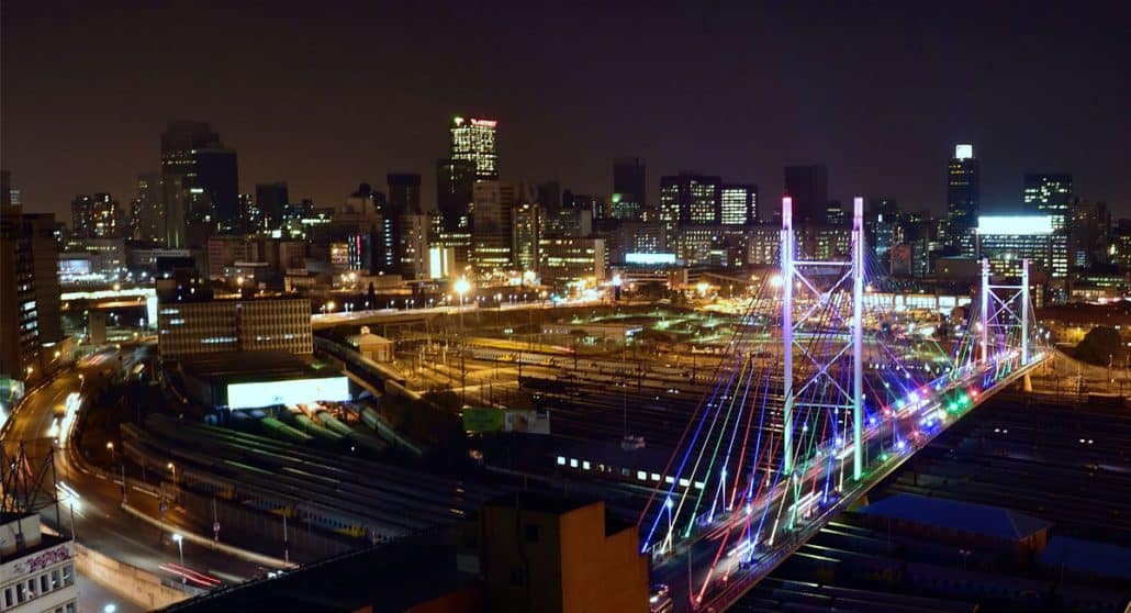 City of Johannesburg skyline at night
