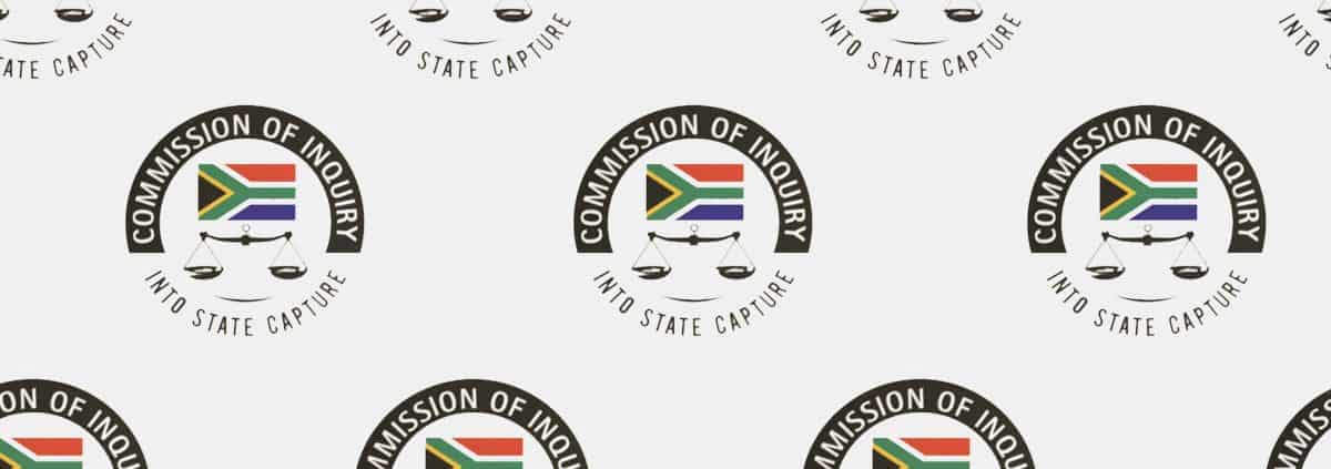 Banner with logos of the Zondo Commission