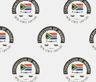 Banner with logos of the Zondo Commission