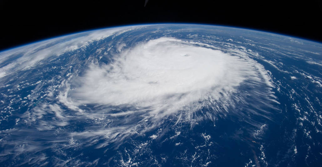 Image of a hurricane seen from space