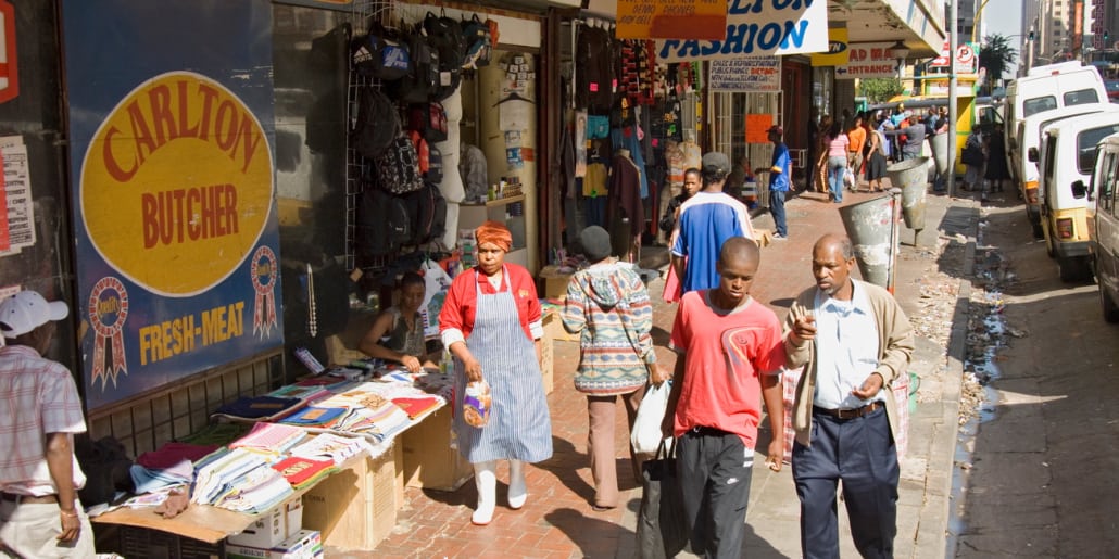 Informal traders in the city centre