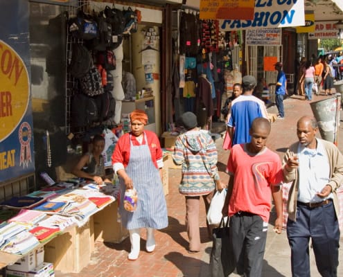 Informal traders in the city centre