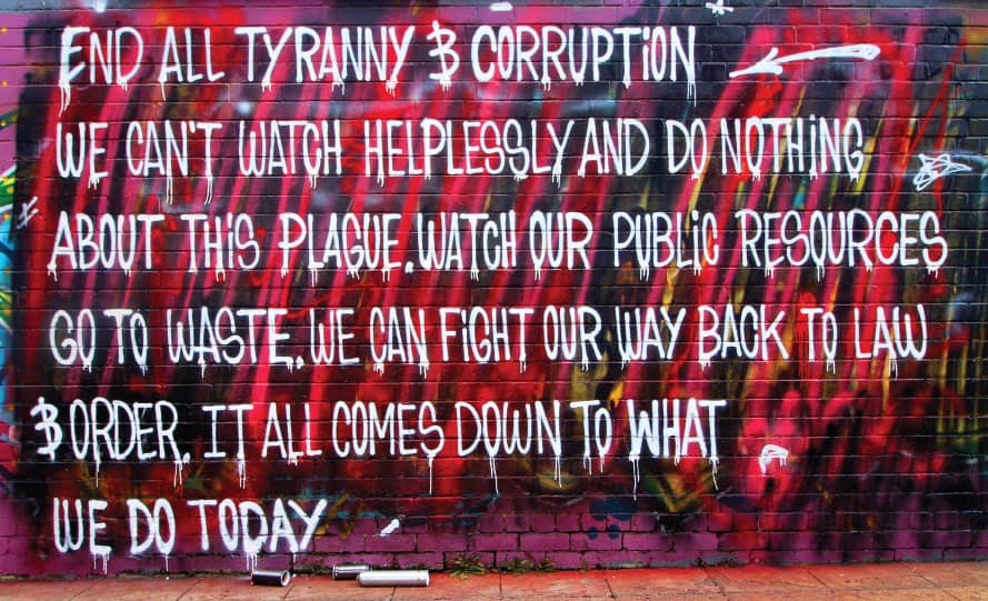 Anti-corruption graffiti