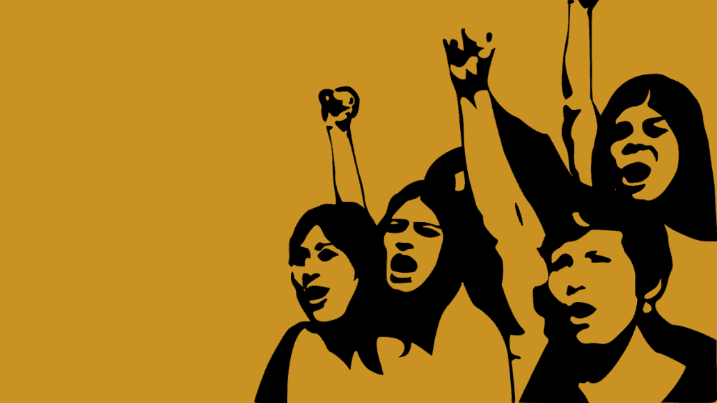 Illustration of women protesting for their rights