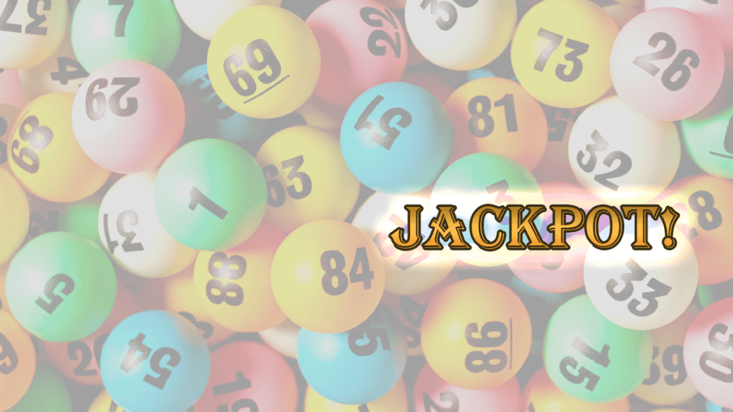 Lotto balls with the word JACKPOT