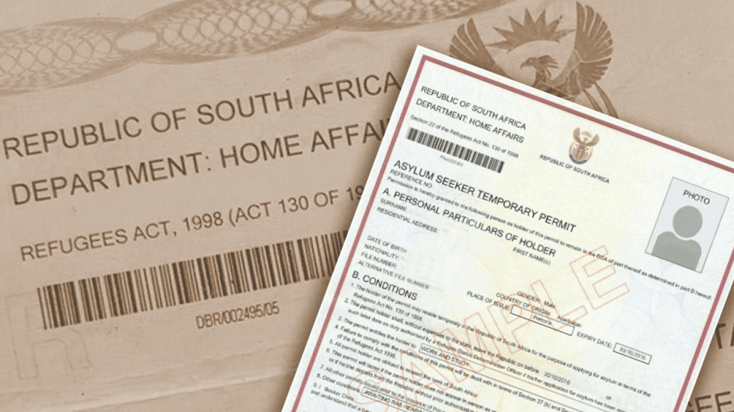 SAmple of South African asylum permit