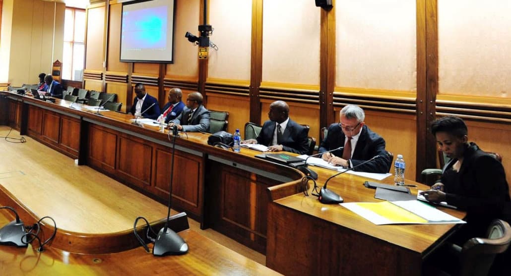 A committee in action in South African parliament