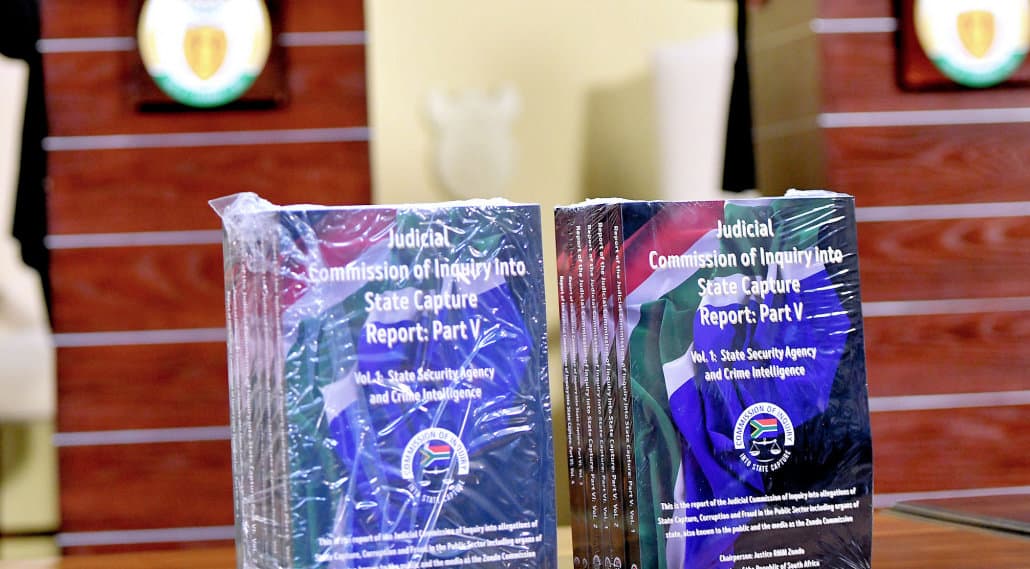 Copies of the fifth part of the Zondo commission's report