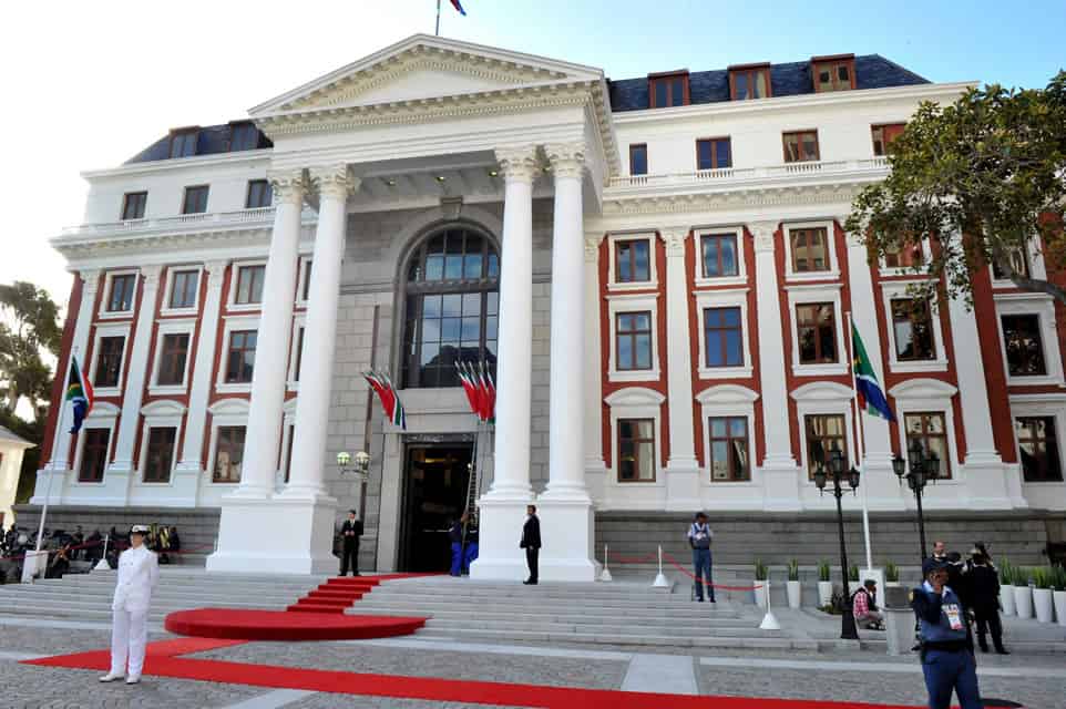 South African Parliament being prepared for the SONA