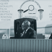 The three commissioners of the Madlanga commission of inquiry - Mbuyiseli Madlanga, Sandile Khumalo, and Sesi Baloyi.