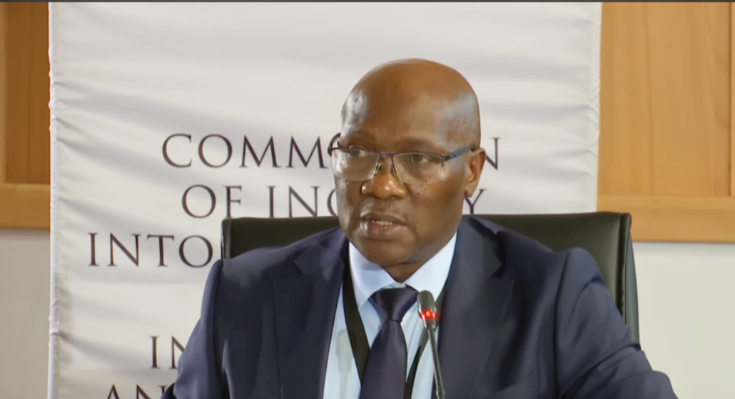 Lt-General Dumisani Khumalo testifying at the Madlanga commission.