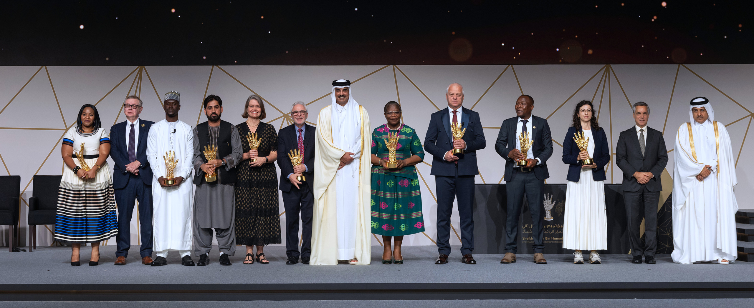 The recipients of the 2025 Sheikh Tamim Bin Hamad Al Thani International Anti-Corruption Excellence Award
